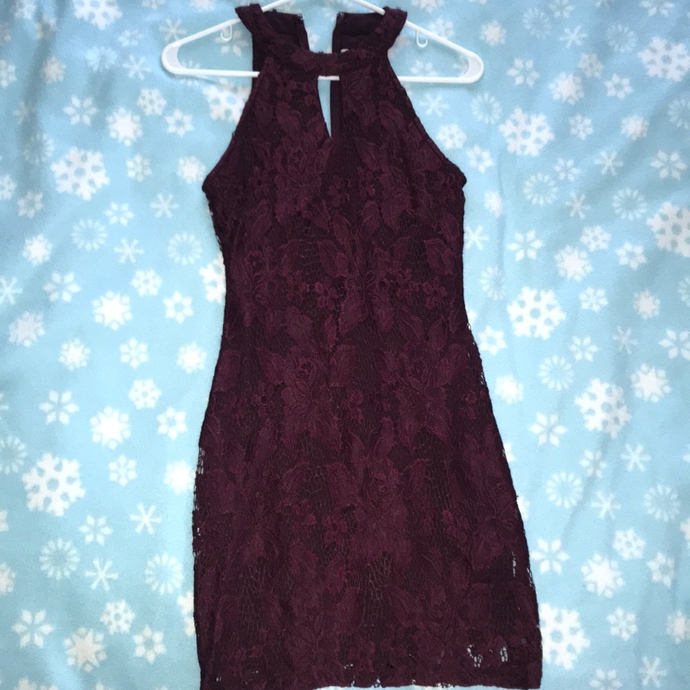 Maroon body con dress